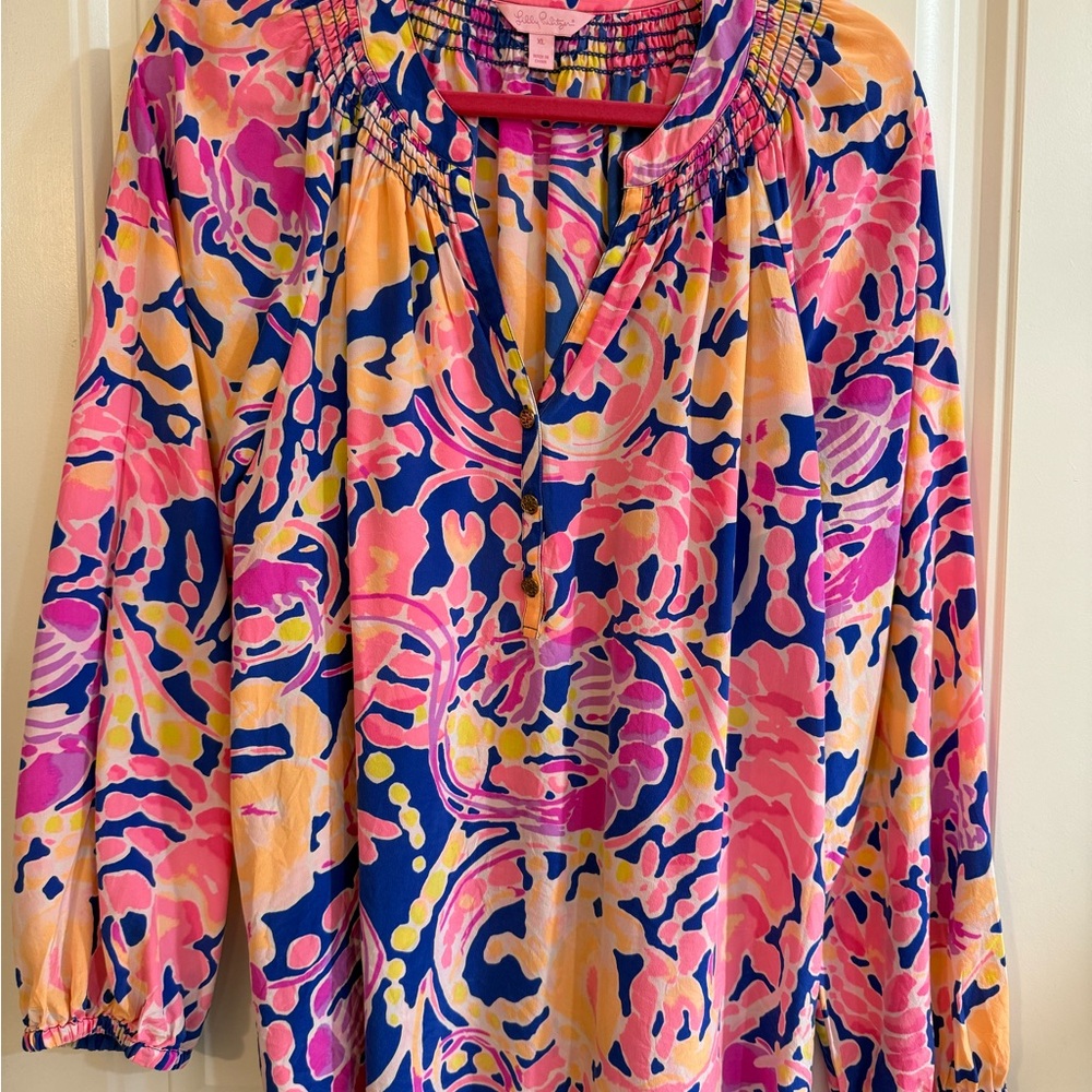 Lilly Pulitzer Elsa Silk Blouse - EUC